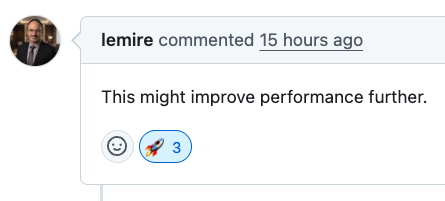 Daniel Lemire's comment on his pull request: This might improve performance further.