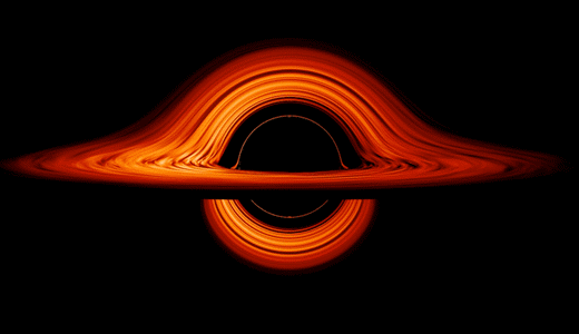 A simulated black hole with a glowing accretion disk